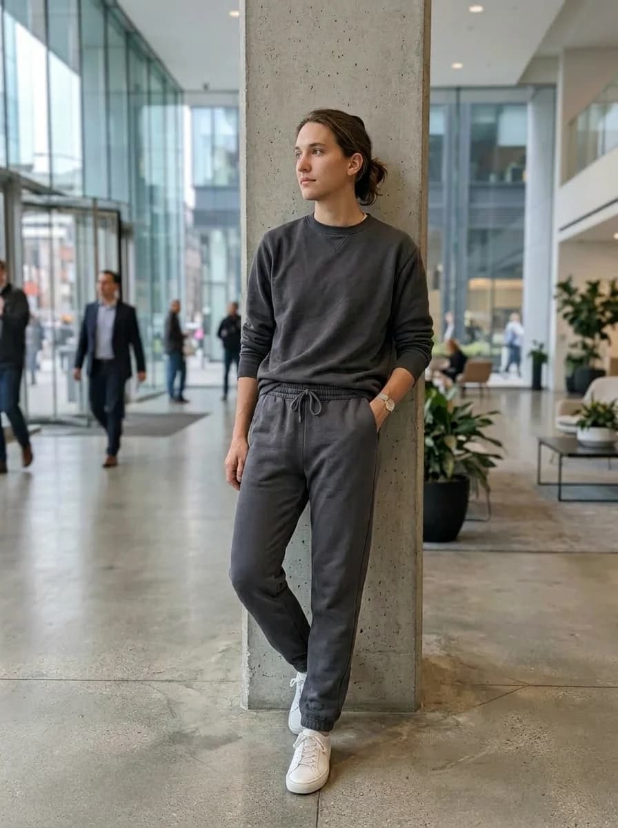 Jeans customer original outfit before try-on